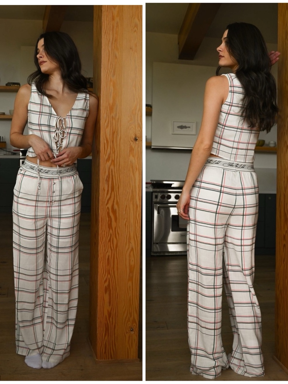 Yellow YLLW The Label Drew Plaid Recycled Linen Pants | Small